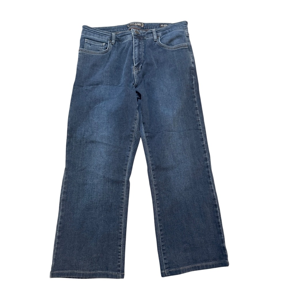 Jack of Spades High Roller Mens Straight Leg Jeans Blue Dark Wash 35x30 Soft